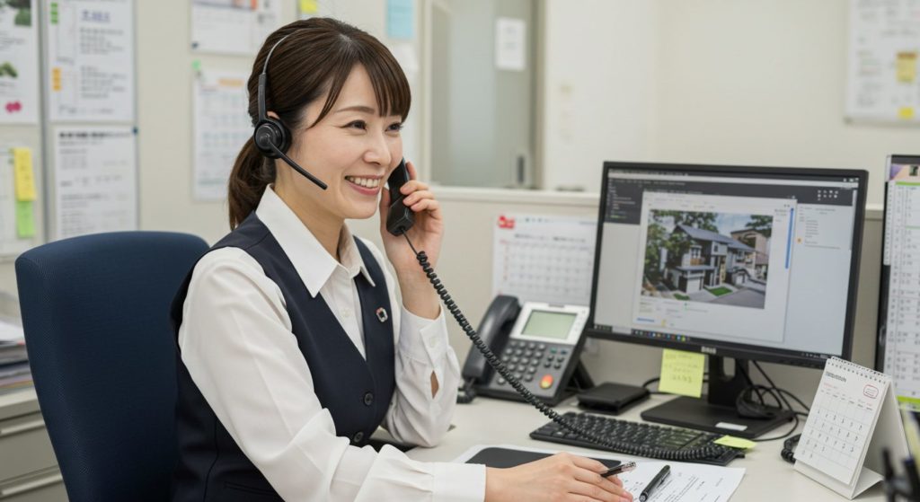 空き家・別荘管理の電話受付女性
