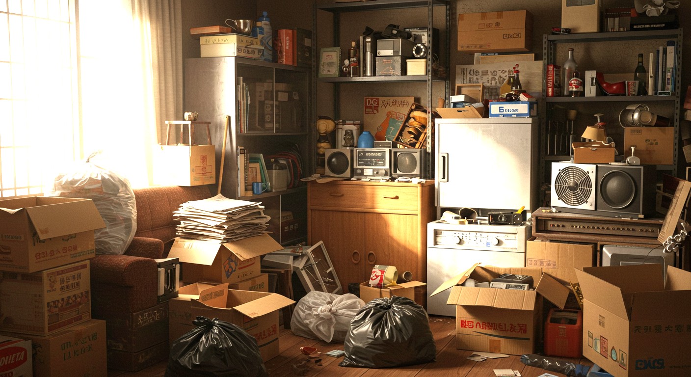 家の中に大量の不用品が散乱している