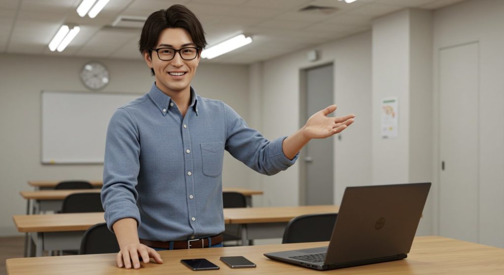 パソコン教室の先生