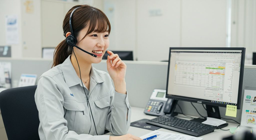 剪定の電話受付女性