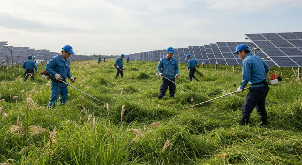 太陽光発電周辺の草刈りのトップ画像